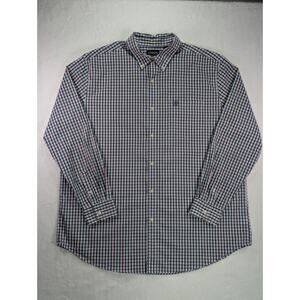 Chaps Stretch Easy Care 2XLT White,Navy,Red,Green Plaid Long Sleeve Buttton Down